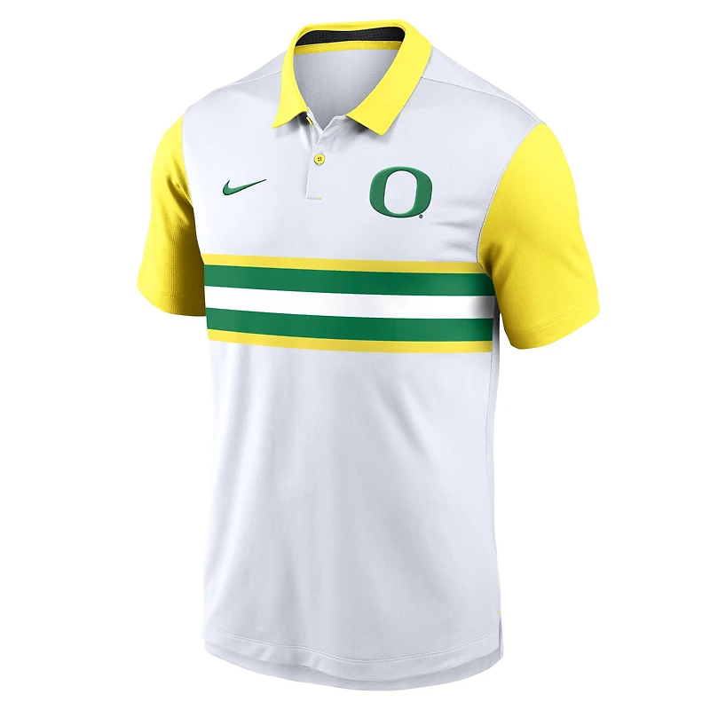Men's Nike White Oregon Ducks Campus Pattern Vapor Dri-FIT Polo