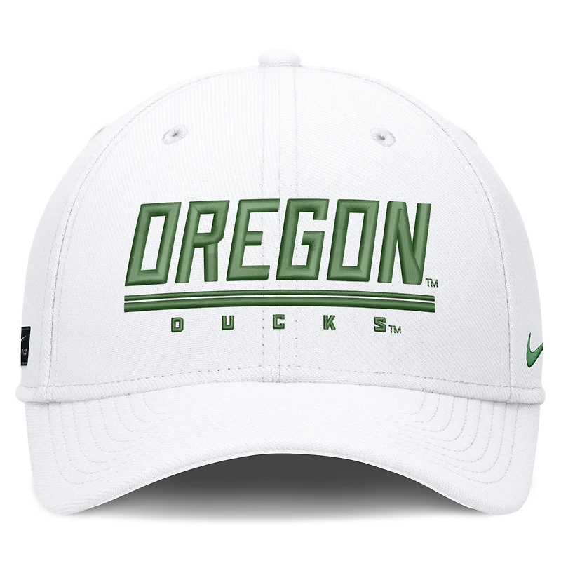Casquette Nike Swooshflex blanche pour homme, édition spéciale Oregon Ducks Game Day Rise