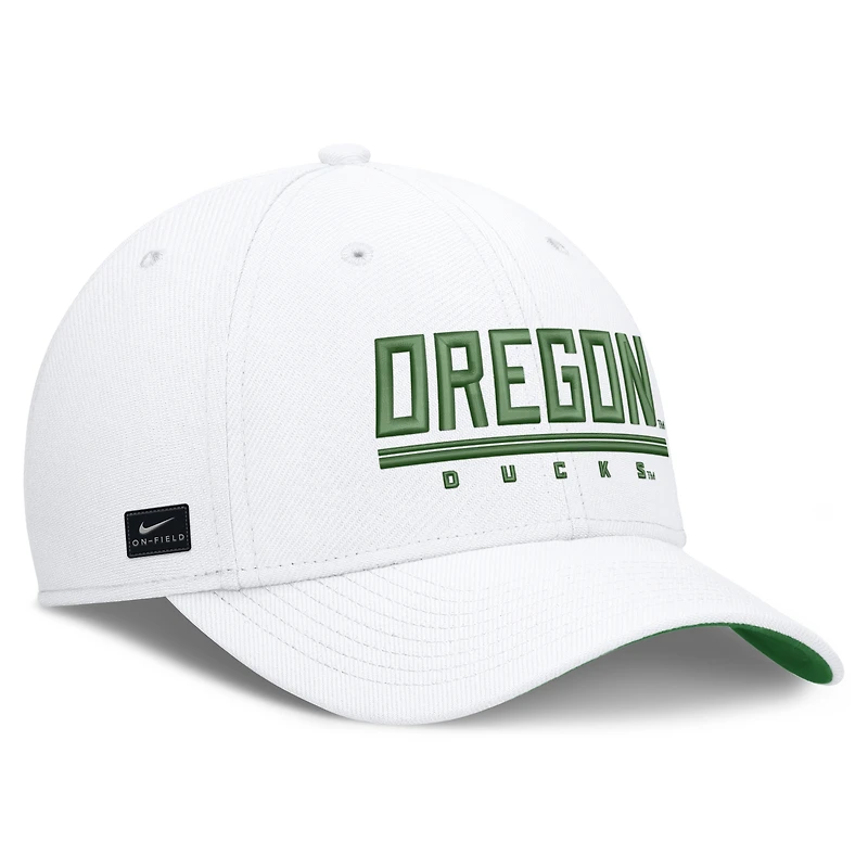 Men's Nike White Oregon Ducks Game Day Rise Swooshflex Hat