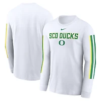 Men's Nike White Oregon Ducks Local Spirit Slogan Long Sleeve T-Shirt