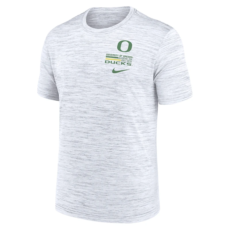 Men's Nike White Oregon Ducks Velocity Stacked Dri-FIT T-Shirt