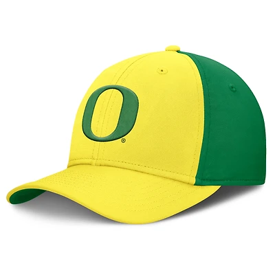 Casquette Nike jaune/verte Oregon Ducks 2025 Sideline Rise Local Performance Flex pour homme