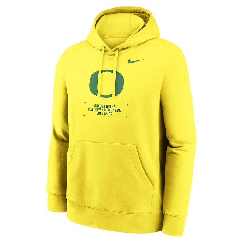 Sweat à capuche Nike jaune Oregon Ducks Basketball Two-Hit Club Fleece pour homme