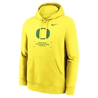 Sweat à capuche Nike jaune Oregon Ducks Basketball Two-Hit Club Fleece pour homme