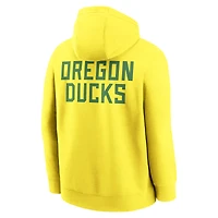 Men's Nike Yellow Oregon Ducks Basketball Two-Hit Club Fleece Pullover Hoodie