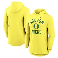 Men's Nike Yellow Oregon Ducks Classic Arch Tri-Blend Dri-FIT Long Sleeve Hoodie T-Shirt