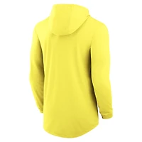 Men's Nike Yellow Oregon Ducks Classic Arch Tri-Blend Dri-FIT Long Sleeve Hoodie T-Shirt