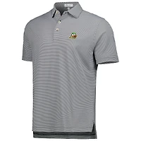 Men's Peter Millar Black Oregon Ducks Jubilee Striped Performance Jersey Polo