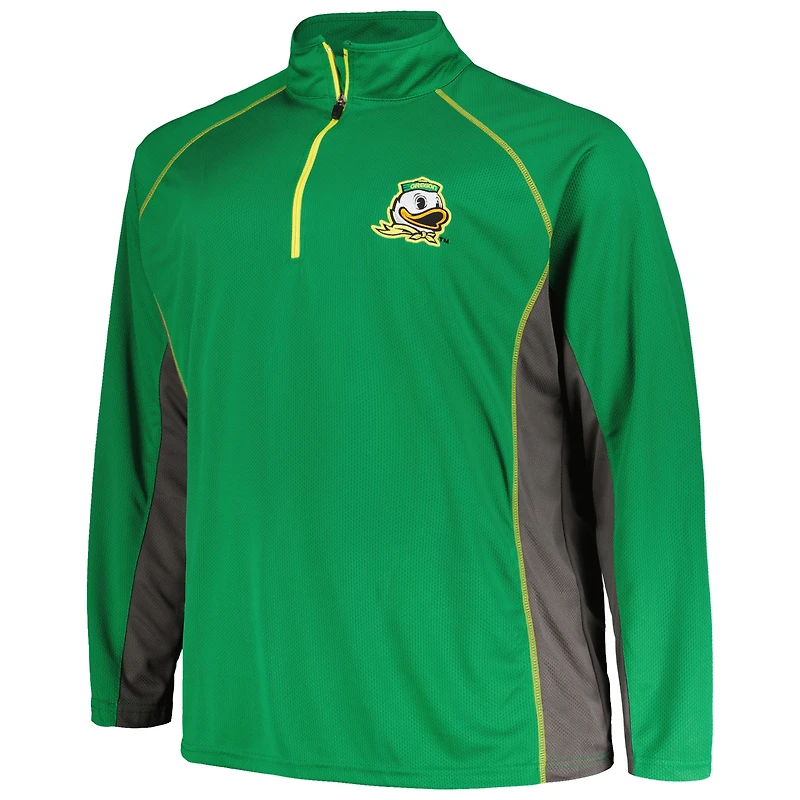 Veste raglan à quart de zip pour hommes Profile Green Oregon Ducks Big & Tall
