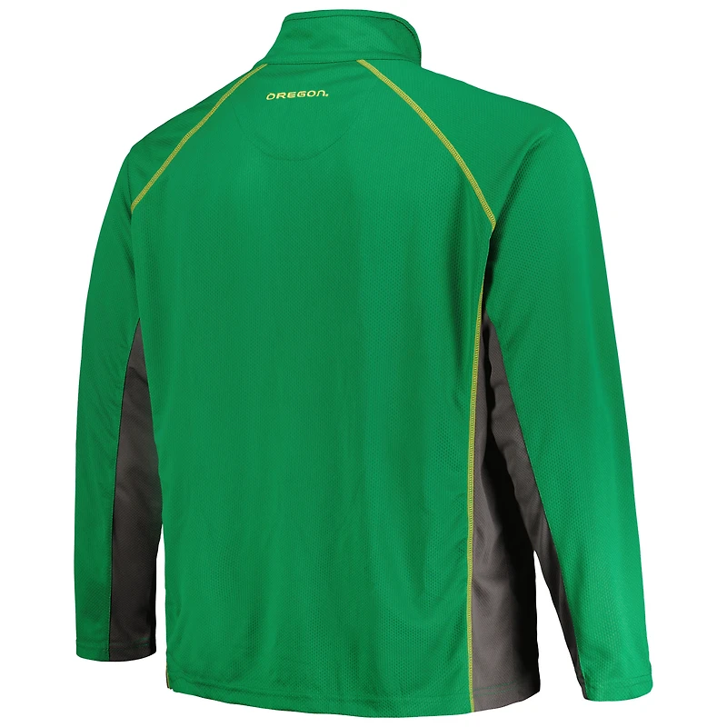 Veste raglan à quart de zip pour hommes Profile Green Oregon Ducks Big & Tall