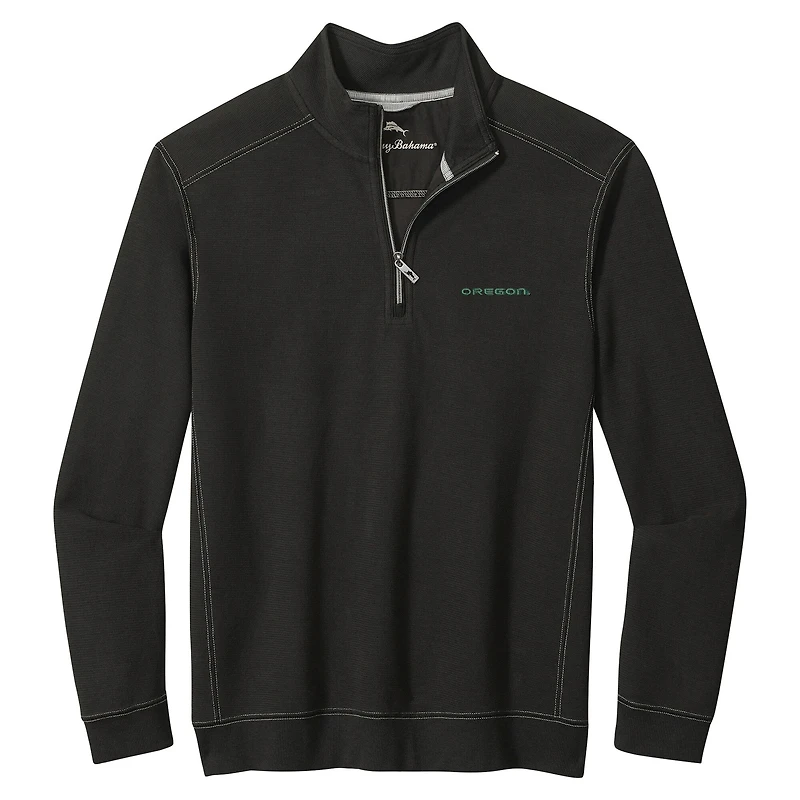 Veste mi-zip Tommy Bahama noire pour homme, Oregon Ducks, Montego Bay