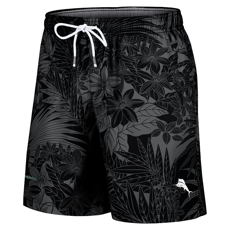 Men's Tommy Bahama Black Oregon Ducks Santiago Palms Board Shorts