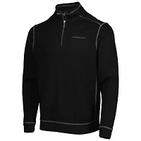 Men's Tommy Bahama Black Oregon Ducks Sport Tobago Bay Tri-Blend Mock Neck Half-Zip Jacket