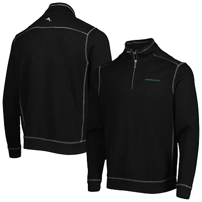 Tommy Bahama Black Oregon Ducks Sport Tobago Bay Tri-Blend Mock Neck Half-Zip Jacket