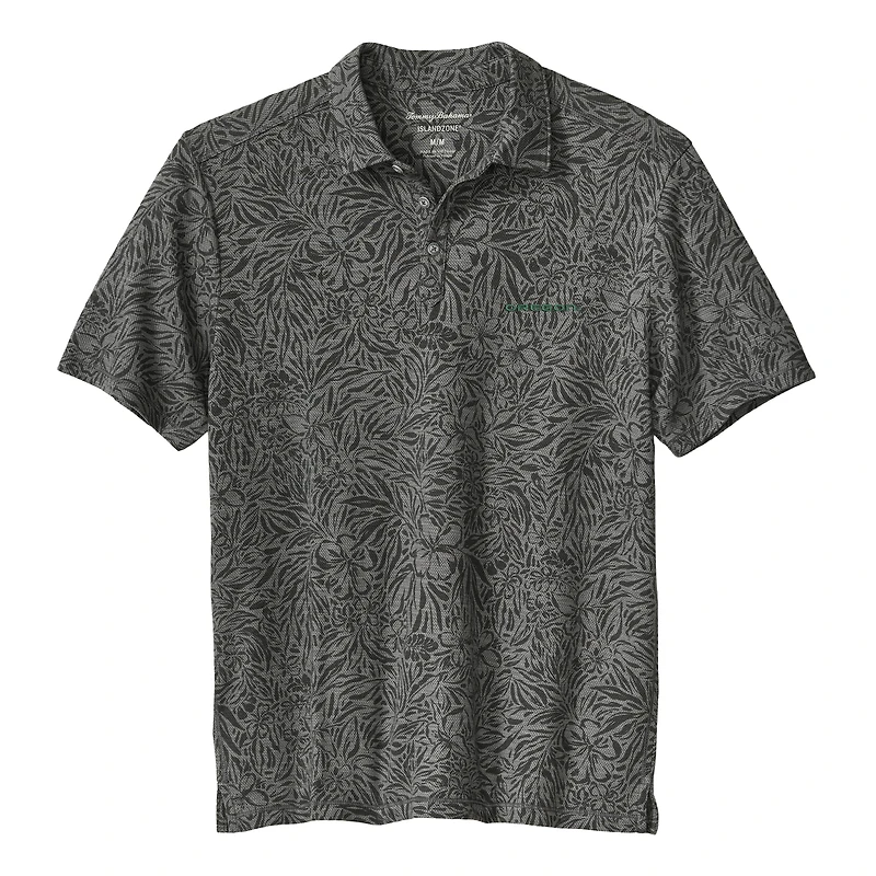 Polo Tommy Bahama gris Oregon Ducks IslandZone Wild Hibiscus Tri-Blend pour homme