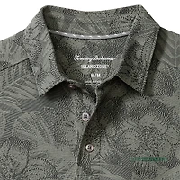 Men's Tommy Bahama Gray Oregon Ducks Palm Fresco Hibiscus IslandZone® Polo