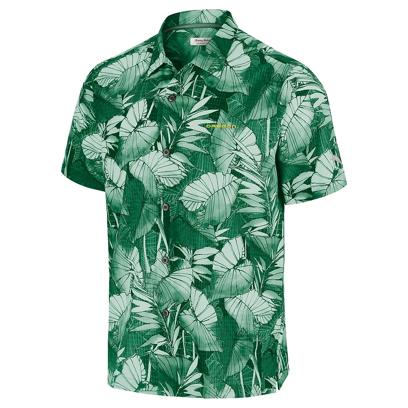 Chemise boutonnée Tommy Bahama Green Oregon Ducks Big & Tall Coast Nuevo Fronds IslandZone pour homme