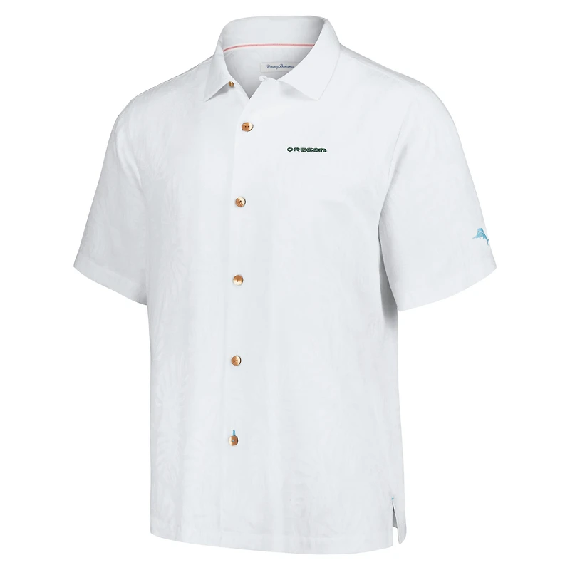 Men's Tommy Bahama White Oregon Ducks Castaway Game Camp Button-Up Shirt