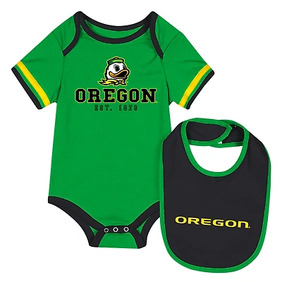 Newborn & Infant Colosseum  Green Oregon Ducks Bodysuit Bib Set
