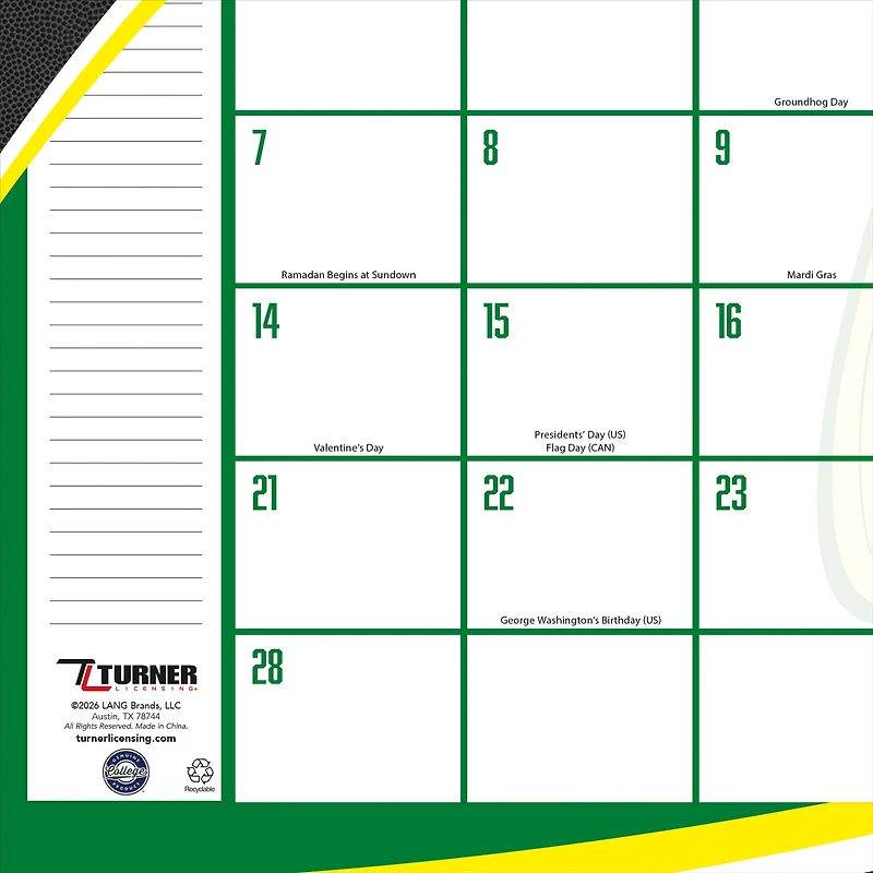 Oregon Ducks 17" x 11" Desk Pad Calendar