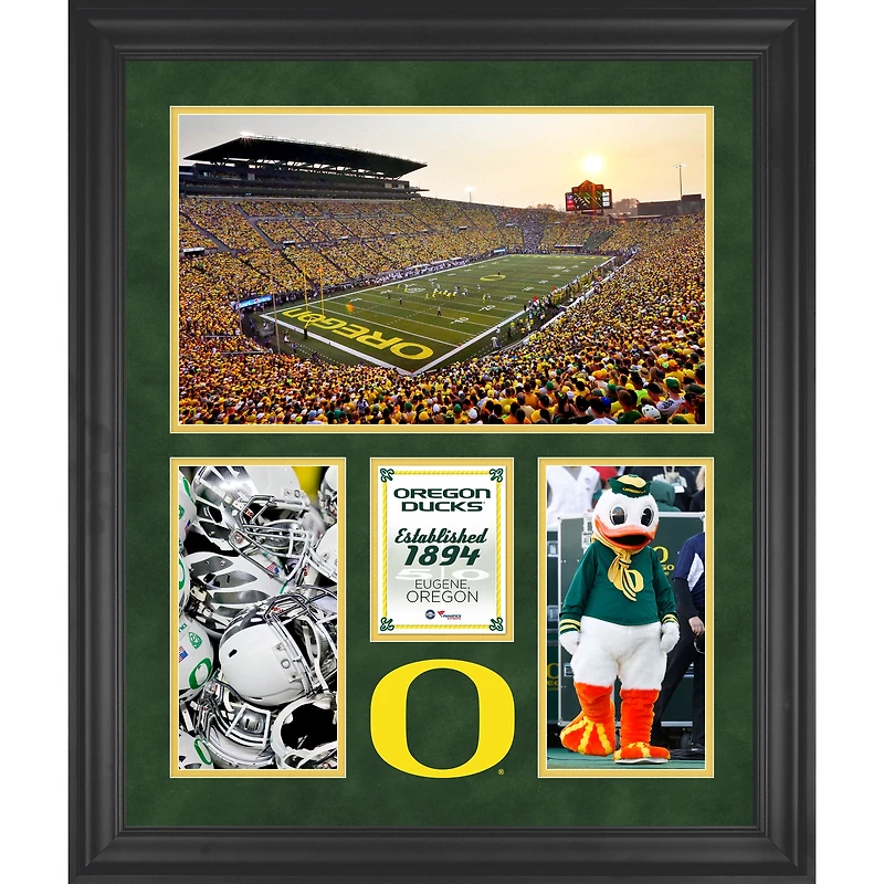 Oregon Ducks Autzen Stadium Collage encadré à 3 ouvertures 20 po x 24 po