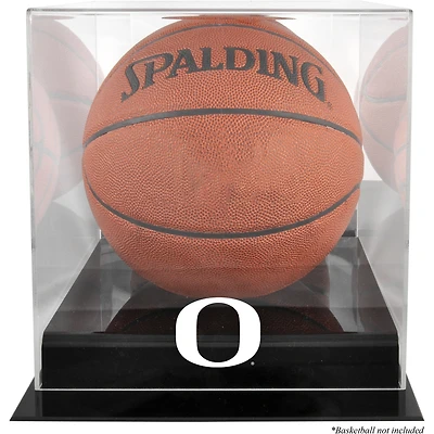 Oregon Ducks Black Base Basketball Display Case with Mirrored Back