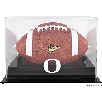 Oregon Ducks Black Base Team Logo Football Display Case with Mirror Back