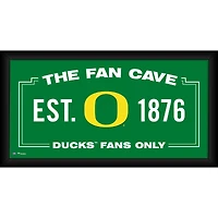 Oregon Ducks Framed 10" x 20" Fan Cave Collage