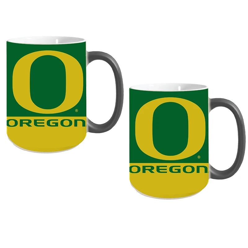 Oregon Ducks Two-Pack 15oz. Reveal Mug Set