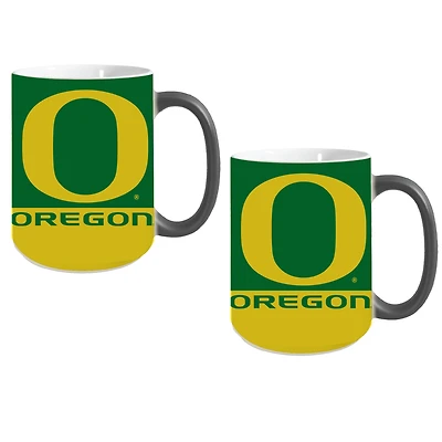 Oregon Ducks Two-Pack 15oz. Reveal Mug Set