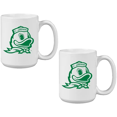 Oregon Ducks Vintage Sketch 15oz 2-Pack Mug Set