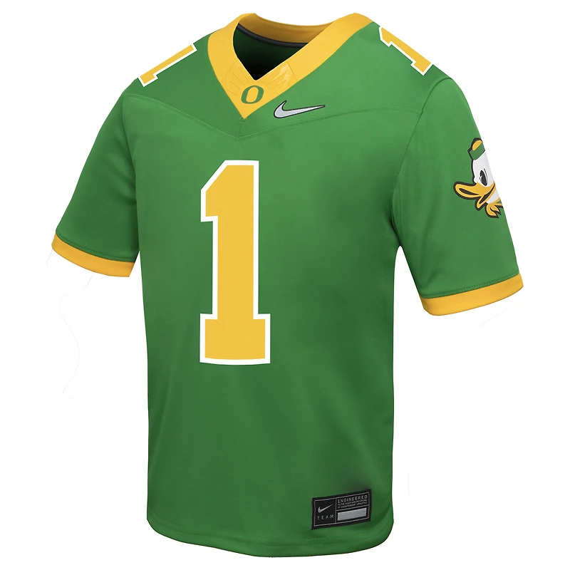 Preschool Nike #1 Green Oregon Ducks Vapor Fusion Alternate Jersey
