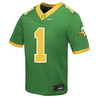 Preschool Nike #1 Green Oregon Ducks Vapor Fusion Alternate Jersey