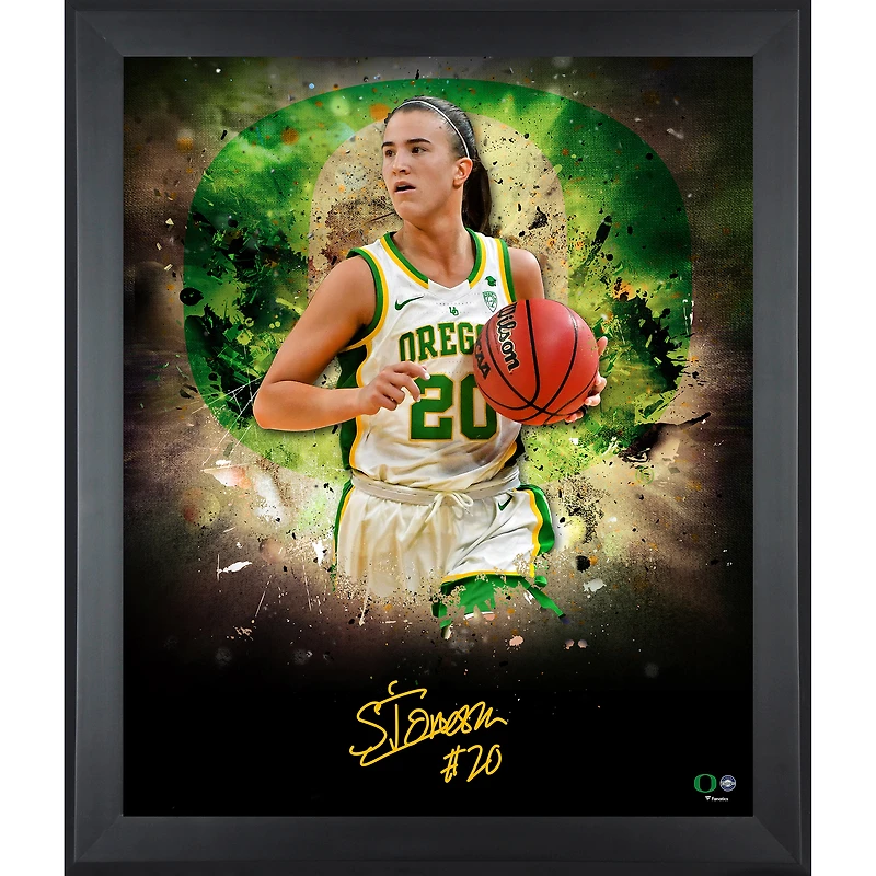 Photographie encadrée autographiée de Sabrina Ionescu, Oregon Ducks, 20" x 24"