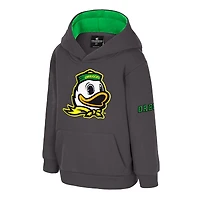 Sweat à capuche en polaire gros logo anthracite Colosseum pour tout-petits des Oregon Ducks