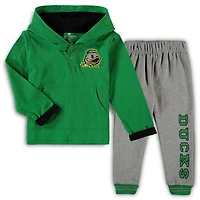 Ensemble sweat à capuche et pantalon de survêtement pour tout-petit Colosseum vert/gris chiné Oregon Ducks Poppies