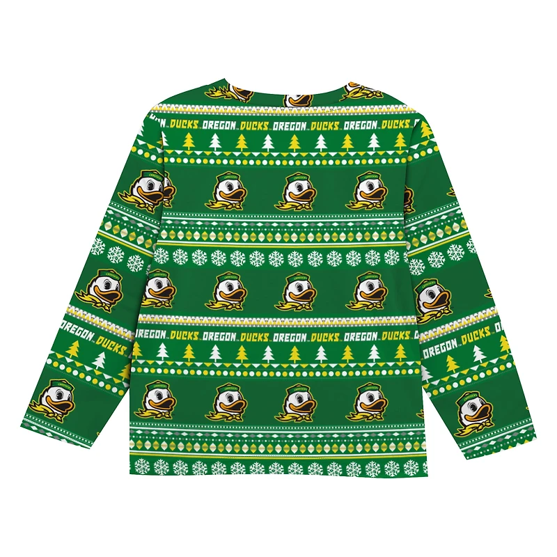 Toddler Outerstuff Green Oregon Ducks Ugly Sweater Pajama Set