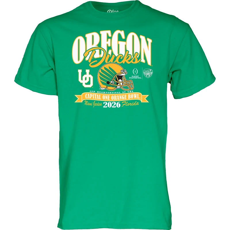 T-shirt unisexe bleu 84 vert Oregon Ducks, éliminatoires de football universitaire 2026, Orange Bowl