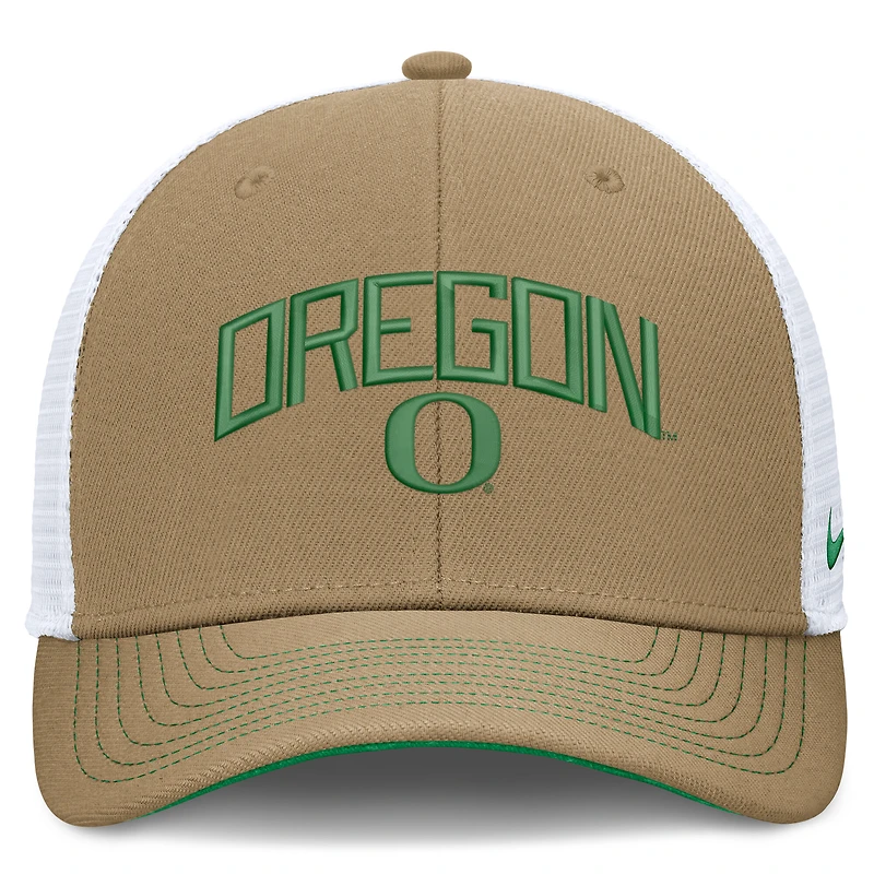 Unisex Nike Green/White Oregon Ducks Primetime Arched Trucker Adjustable Hat