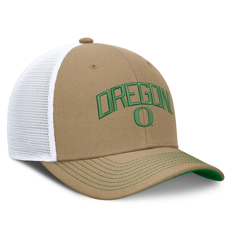 Unisex Nike Green/White Oregon Ducks Primetime Arched Trucker Adjustable Hat
