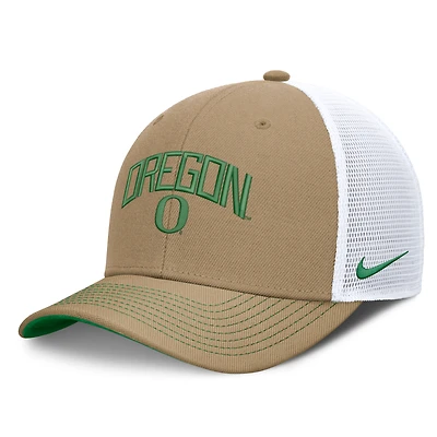 Unisex Nike Green/White Oregon Ducks Primetime Arched Trucker Adjustable Hat