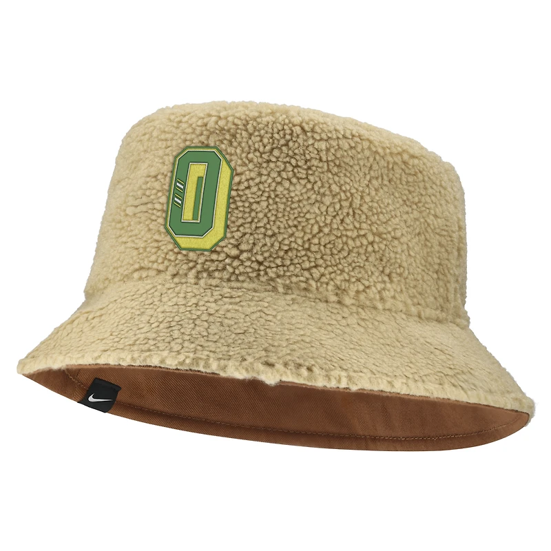 Bob réversible unisexe Nike beige/marron clair Oregon Ducks Campus Prep Script