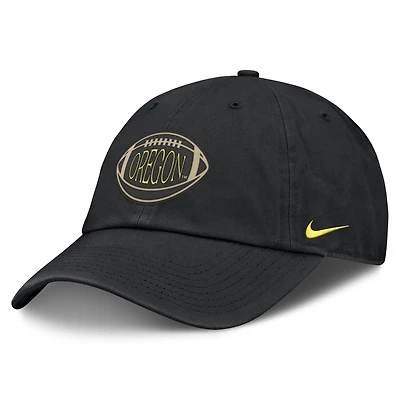 Casquette unisexe Nike noire Oregon Ducks Campus Prep Football Club, ajustable