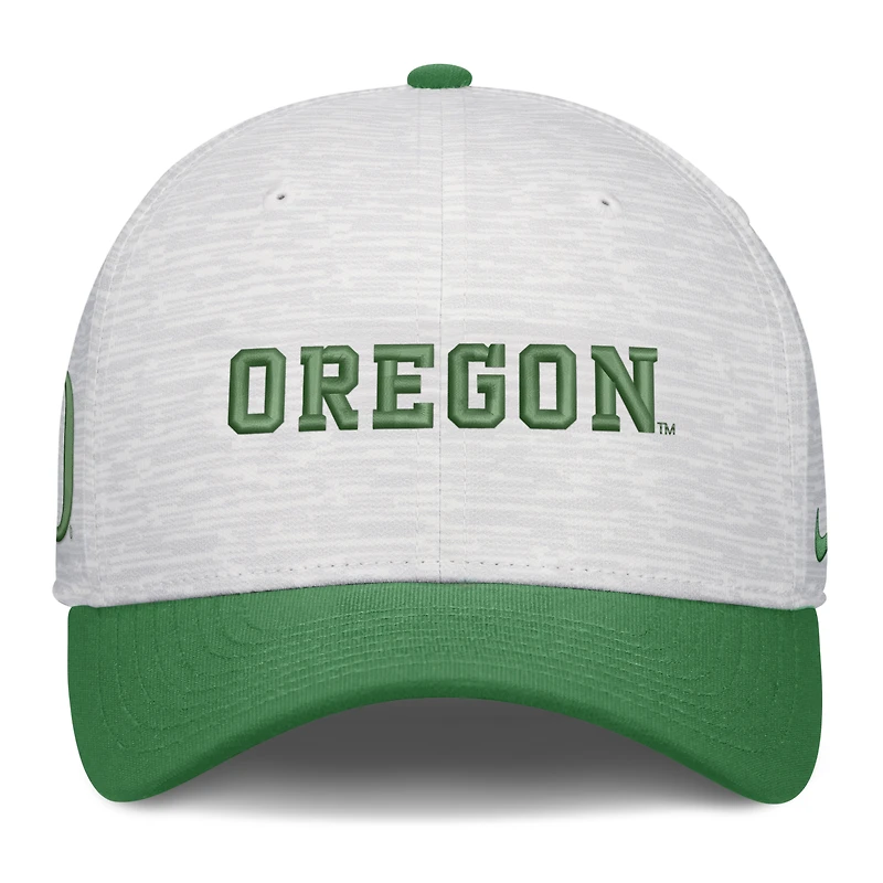 Casquette unisexe Nike blanche/verte Oregon Ducks Primetime Rise ajustable