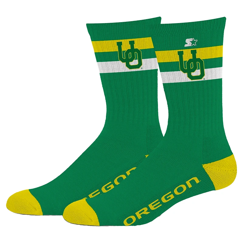 Chaussettes unisexes Starter Oregon Ducks à deux bandes aux couleurs de l'équipe