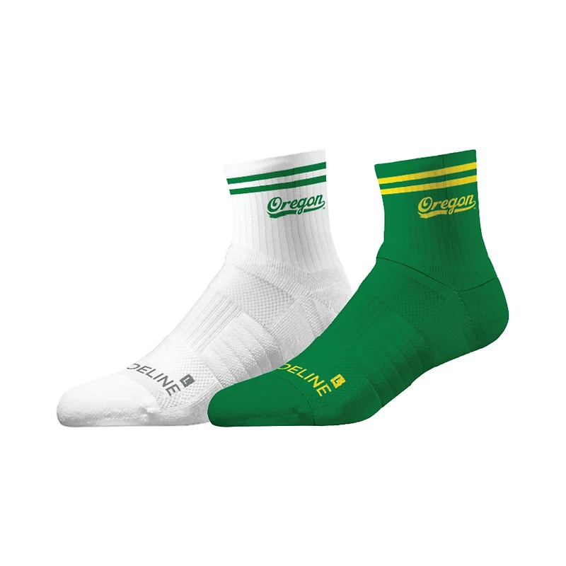Lot de 2 paires de chaussettes mi-mollet unisexes Strideline Oregon Ducks en tricot de qualité supérieure