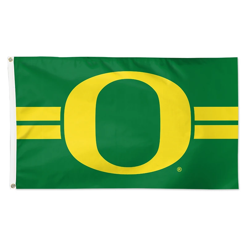 Drapeau de luxe à rayures horizontales WinCraft Oregon Ducks 91 x 152 cm (3 pi x 5 pi) à une face
