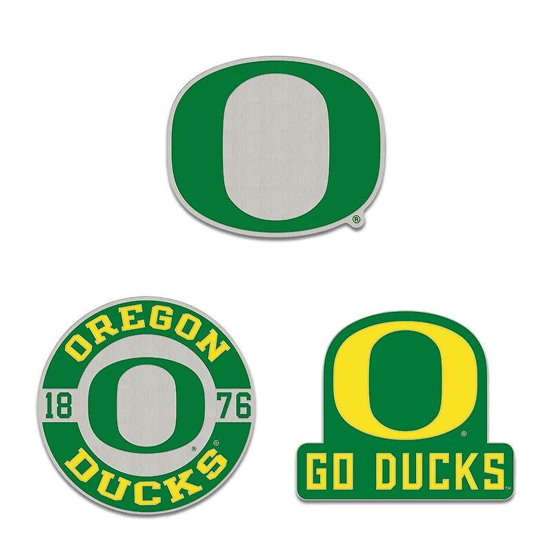 Ensemble de trois pin de collection WinCraft Oregon Ducks