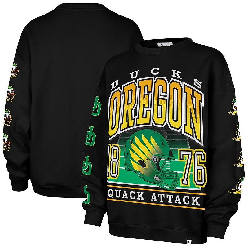 Sweat-shirt oversize noir Oregon Ducks « 47 » pour femme