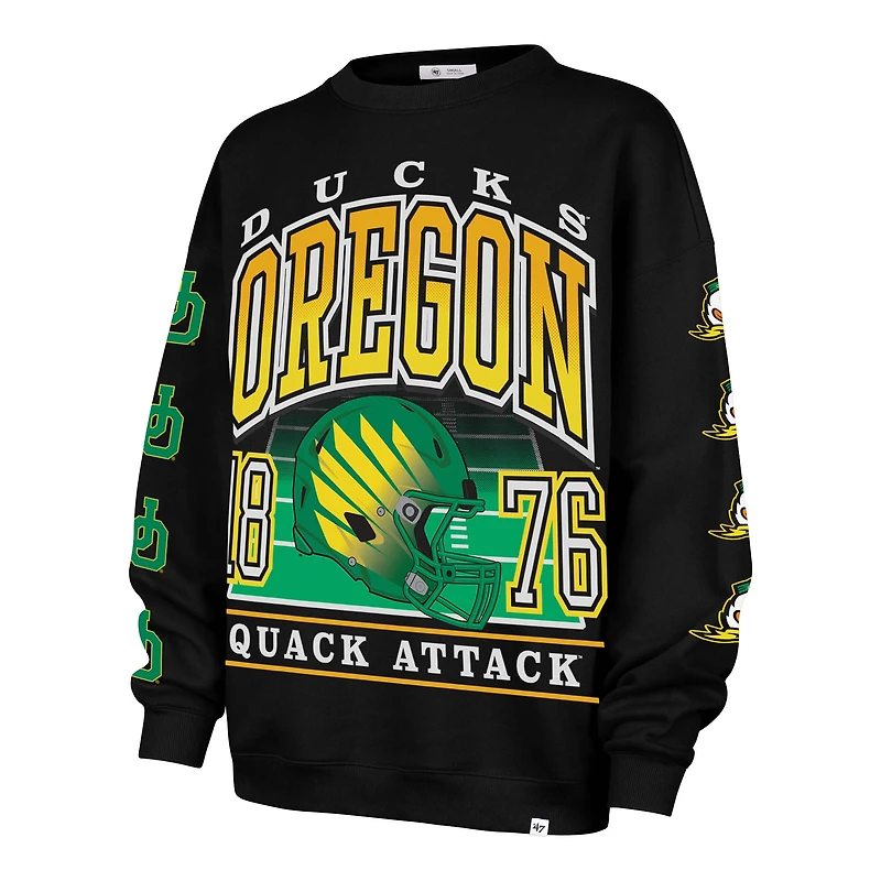 Sweat-shirt oversize noir Oregon Ducks « 47 » pour femme